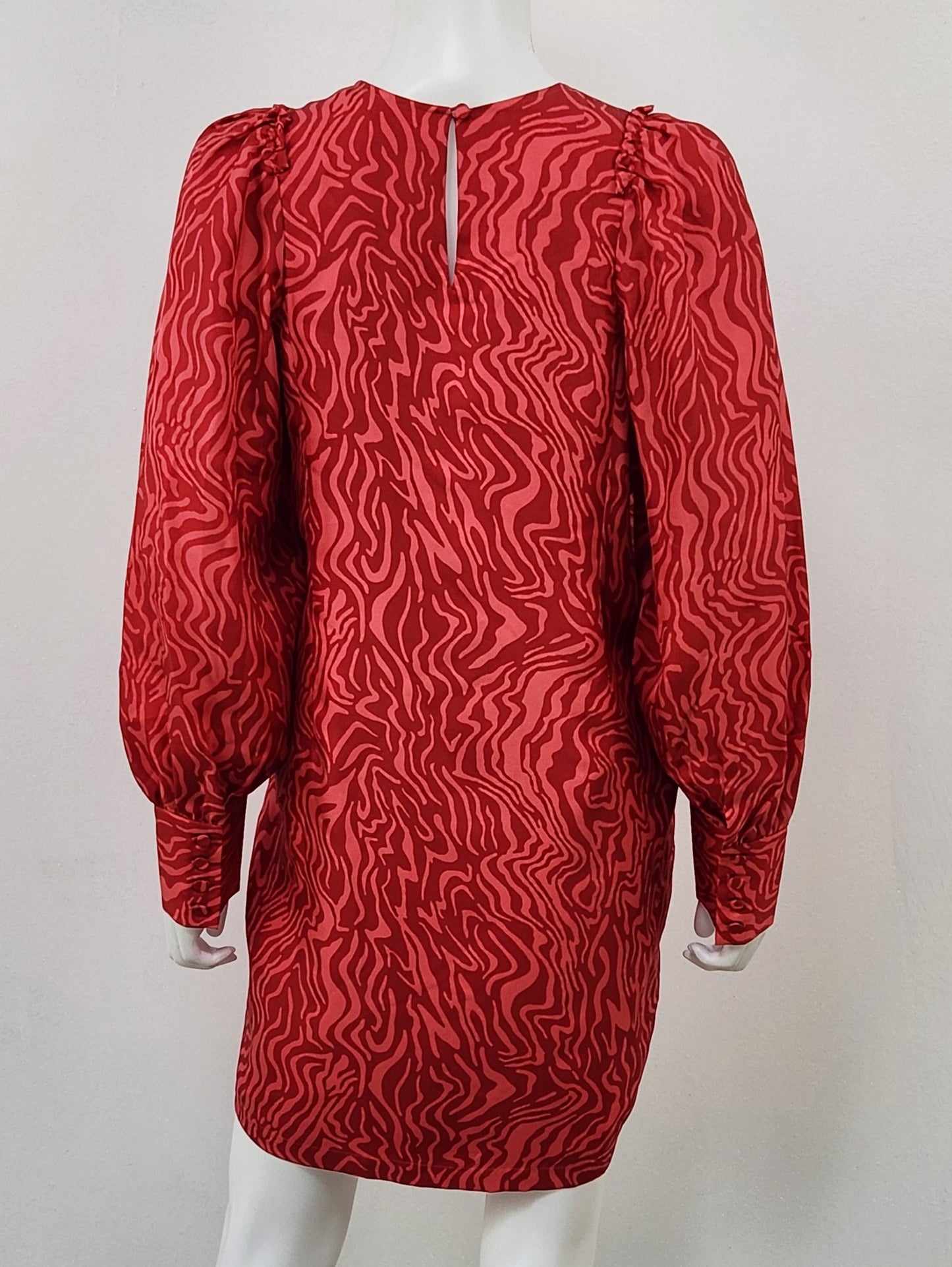 Printed Puff Sleeve Dress Size Small