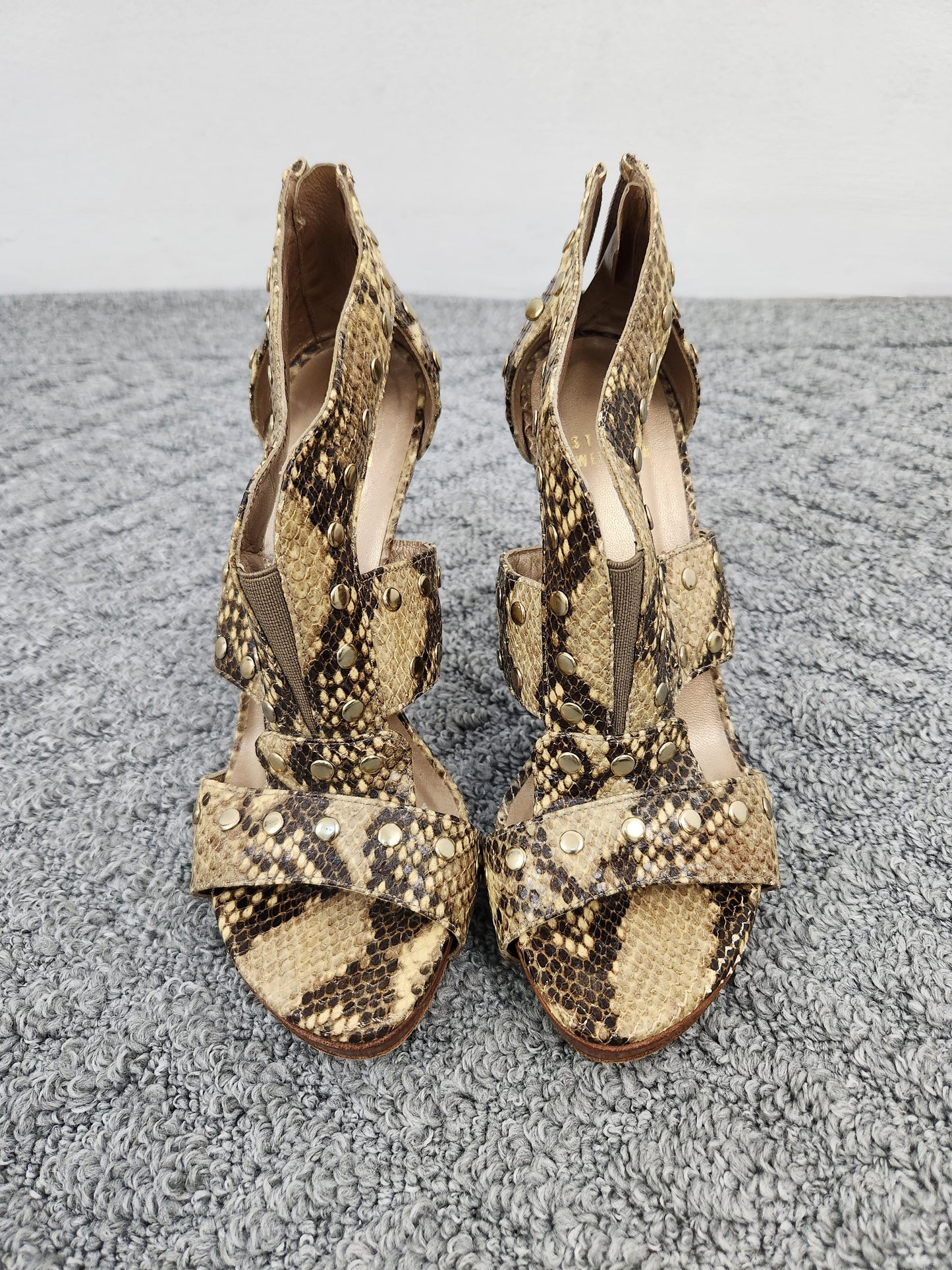 Snakeskin Open Toe Heels Size 7