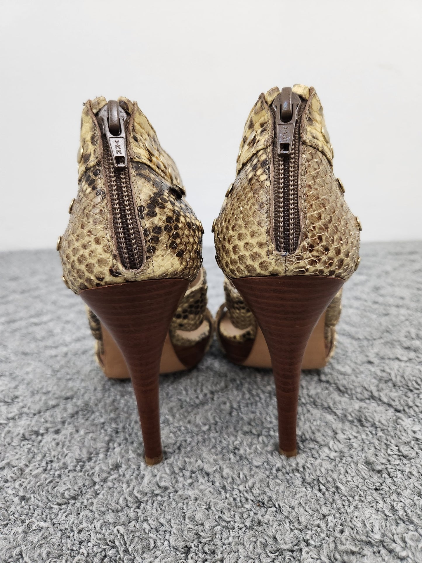 Snakeskin Open Toe Heels Size 7