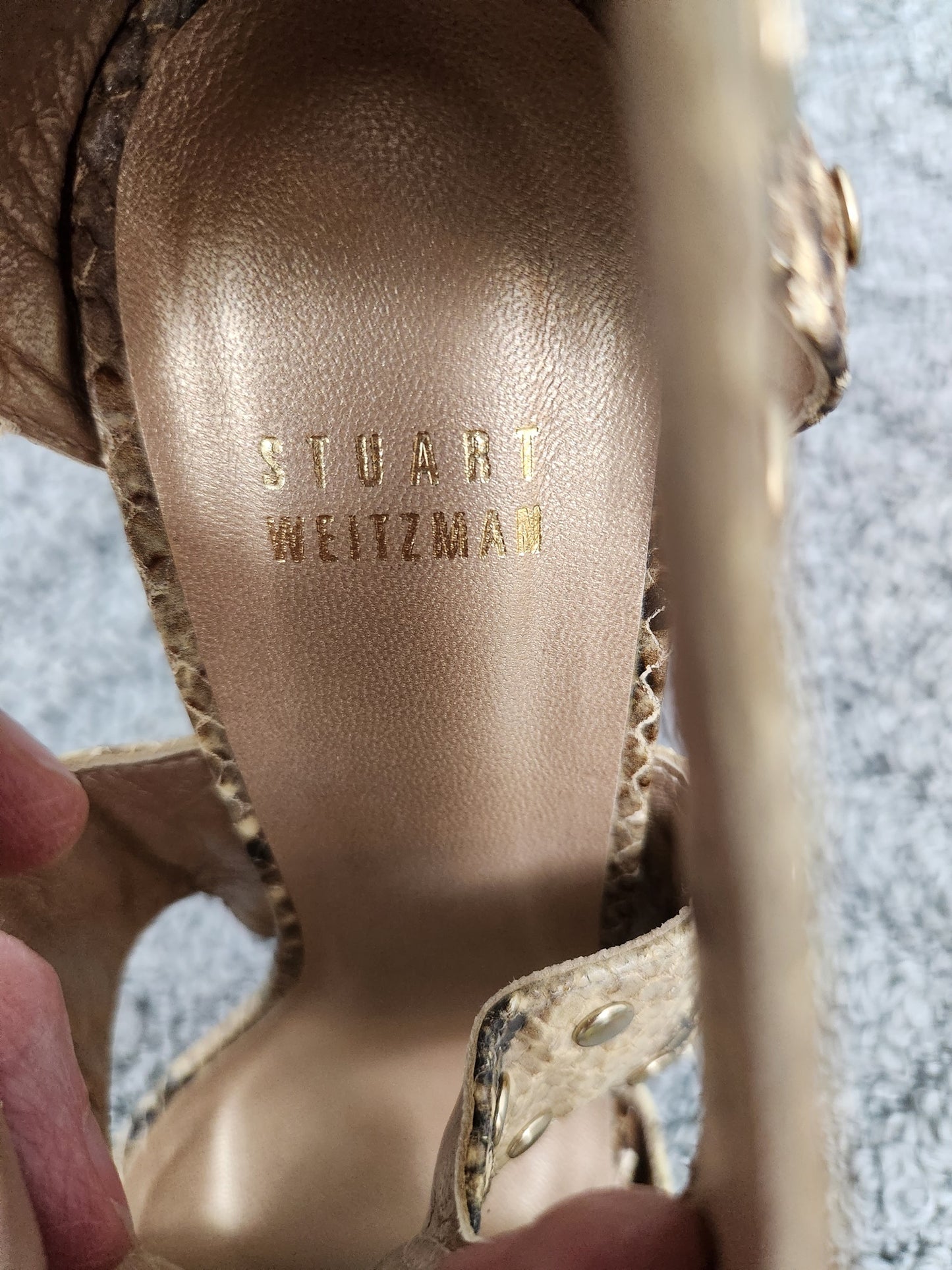 Snakeskin Open Toe Heels Size 7