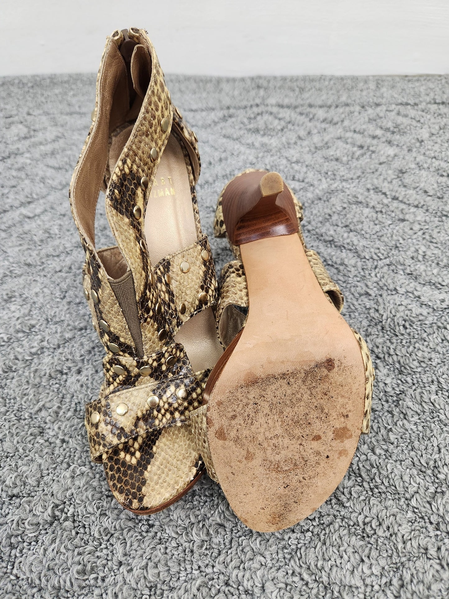Snakeskin Open Toe Heels Size 7