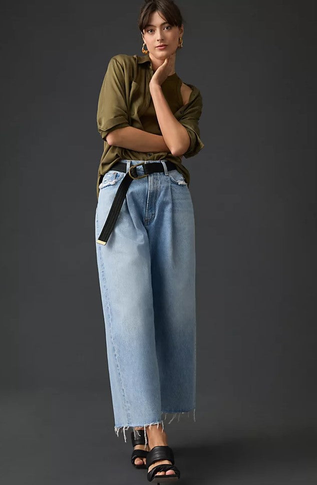 Dagna Pleated Straight Leg Jeans Size 24