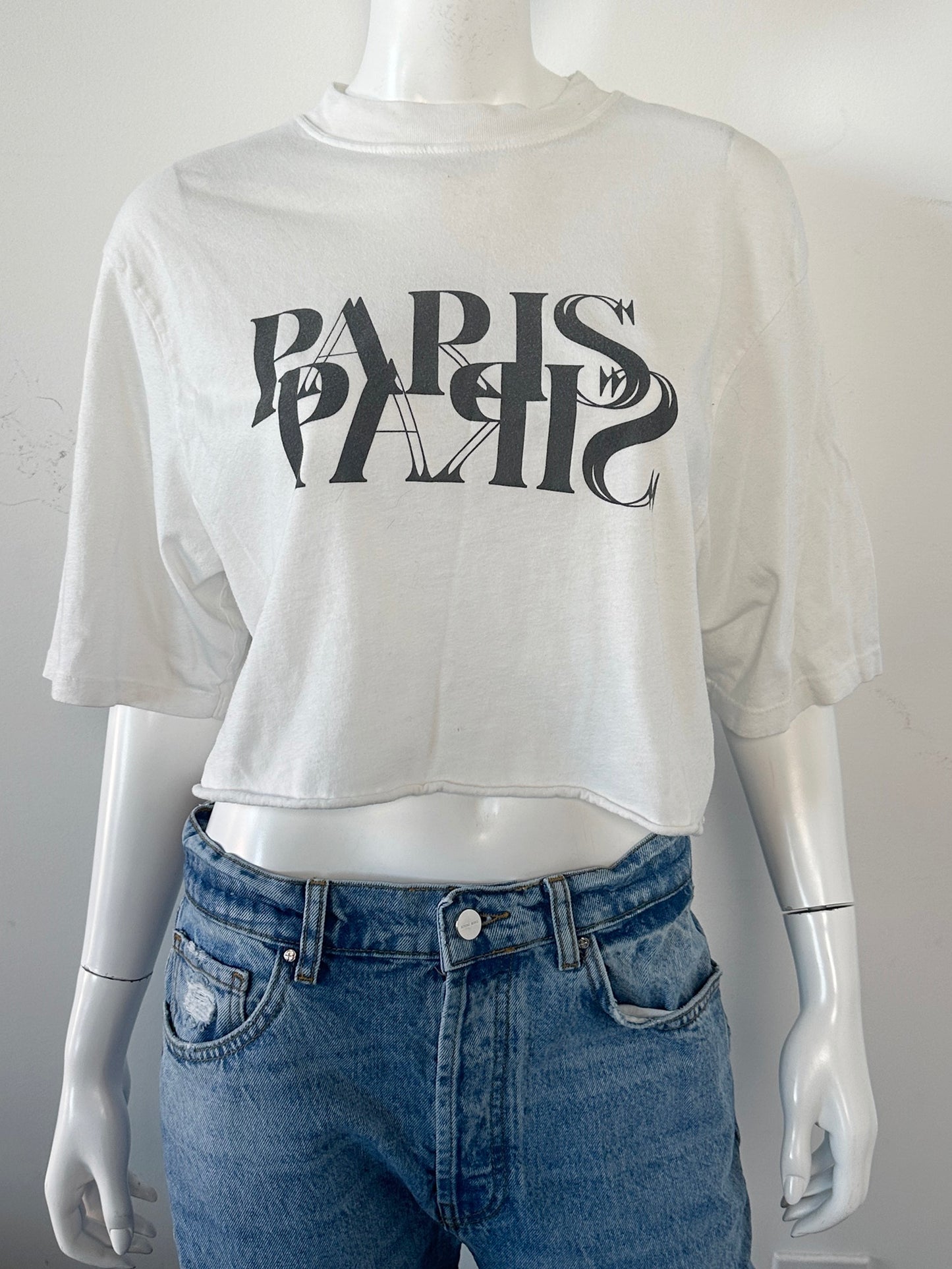Avi Cropped Paris Tee Size Small
