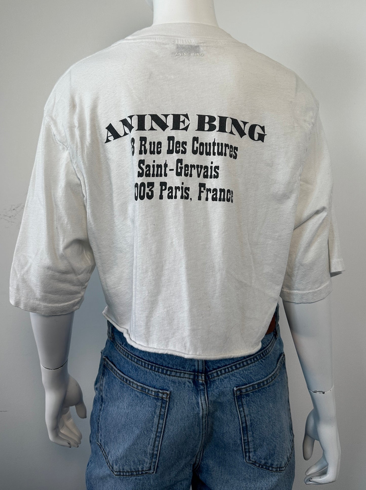 Avi Cropped Paris Tee Size Small