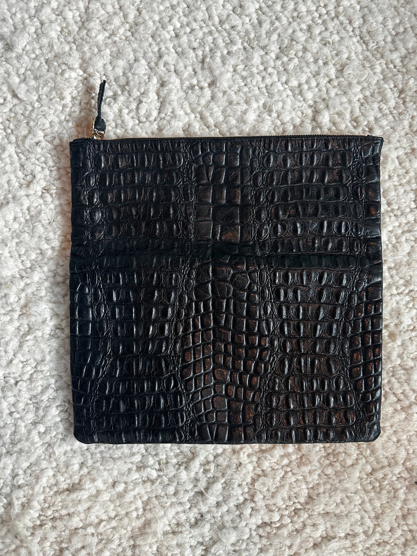 Foldover Leather Clutch