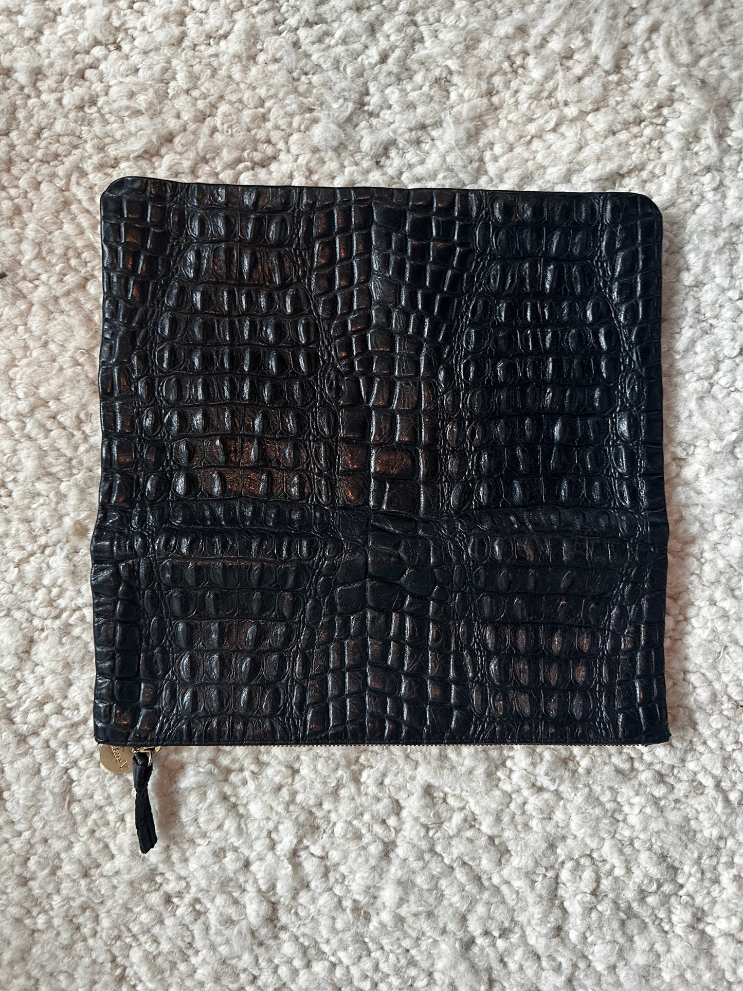 Foldover Leather Clutch