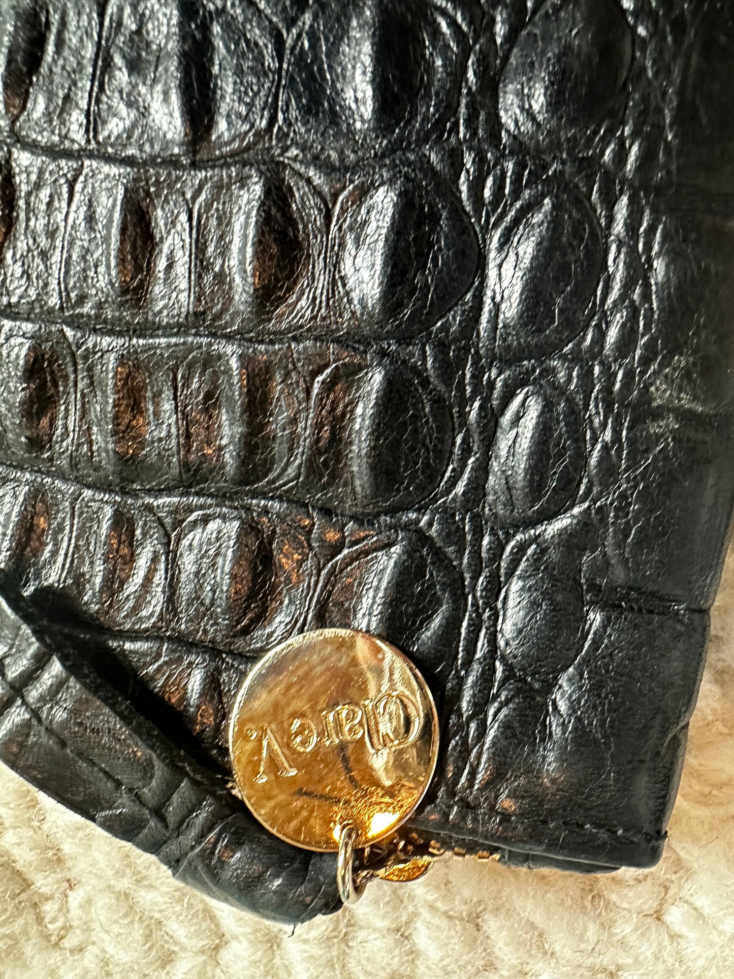 Foldover Leather Clutch
