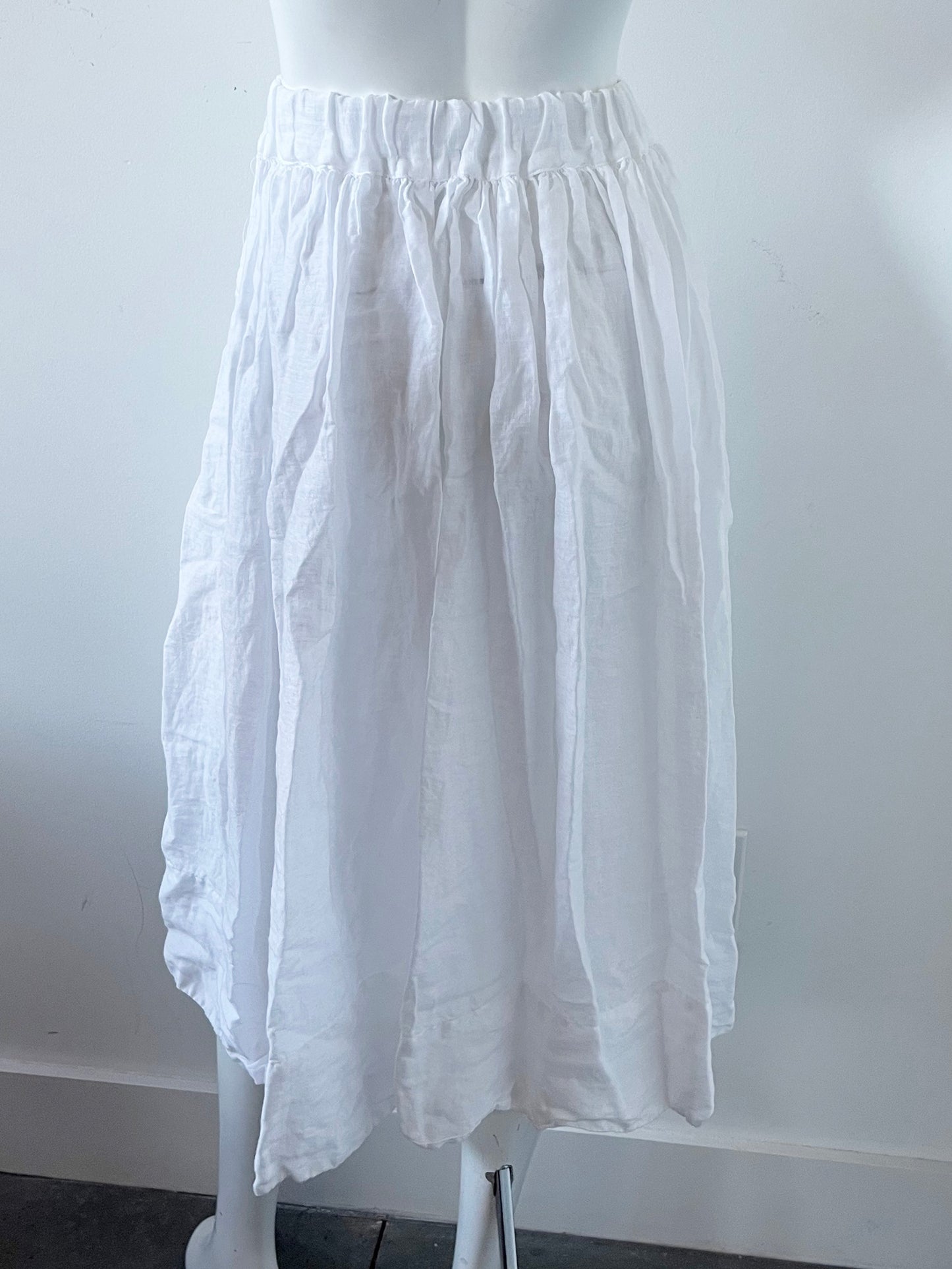 High Rise Linen Midi Skirt Size Small