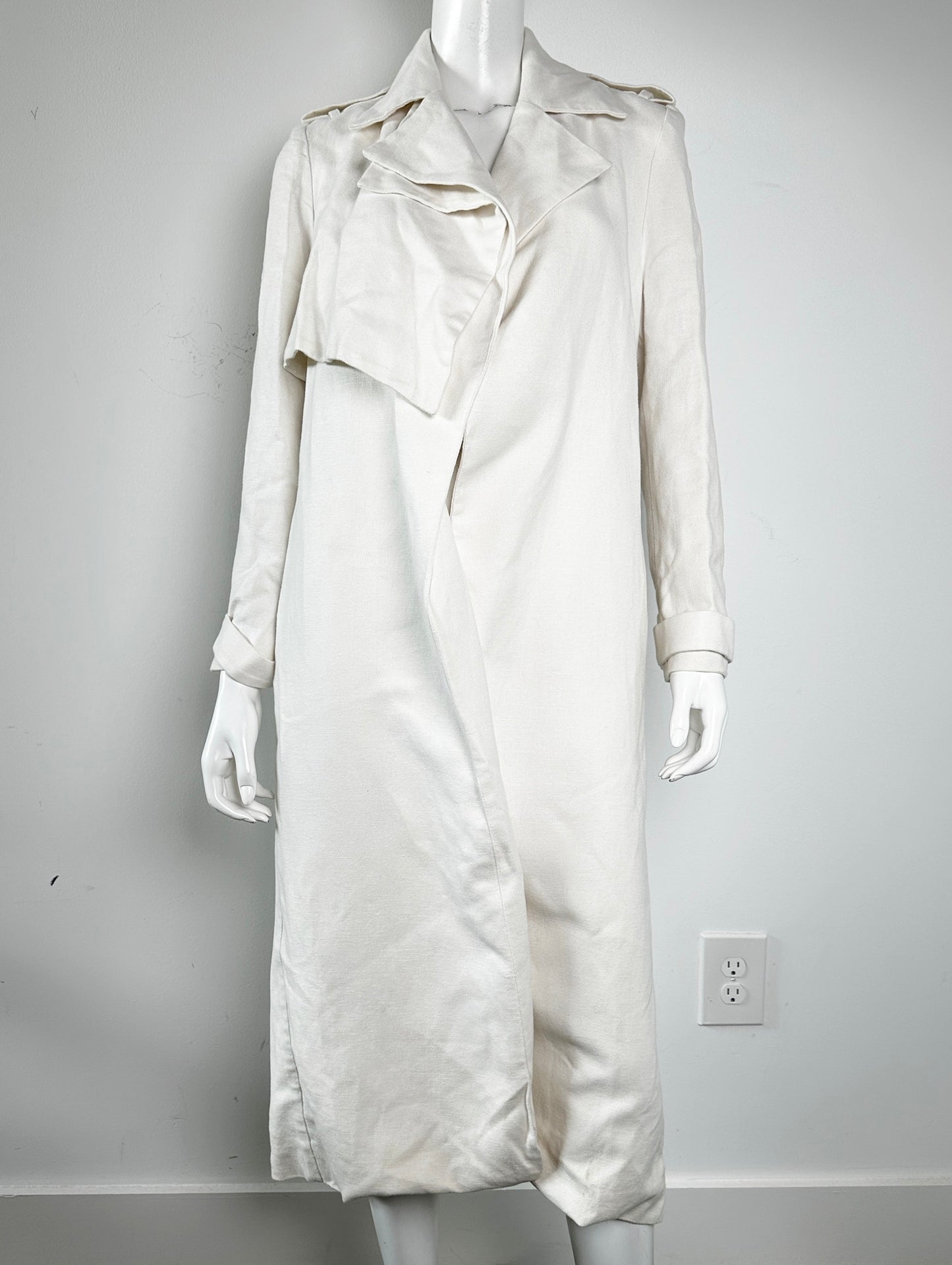 Linen Blend Trench Coat Size XS