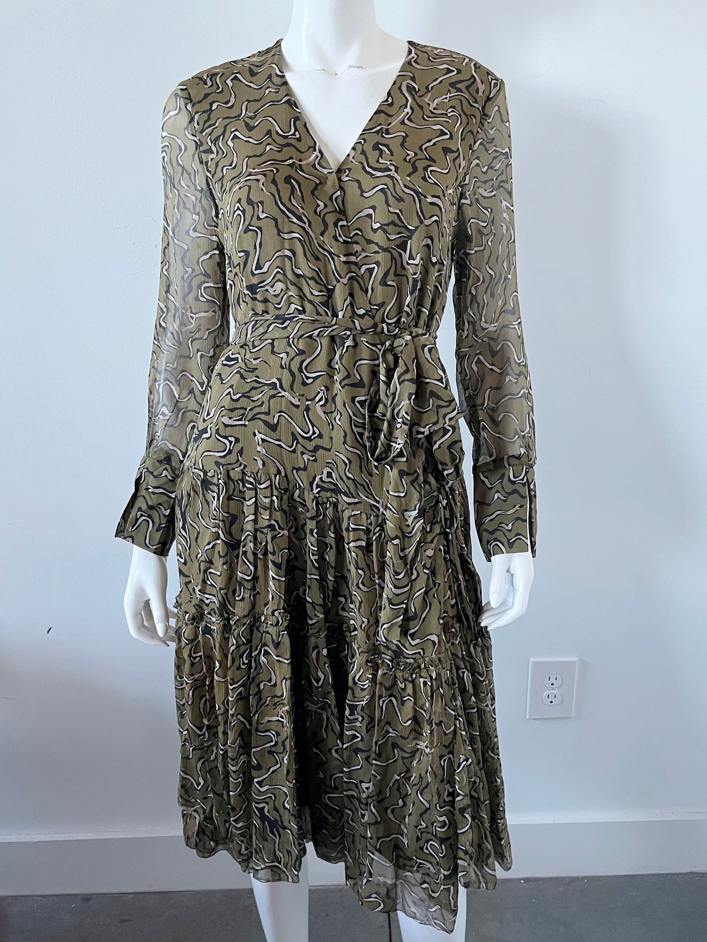 Dante Silk Midi Dress Size Small
