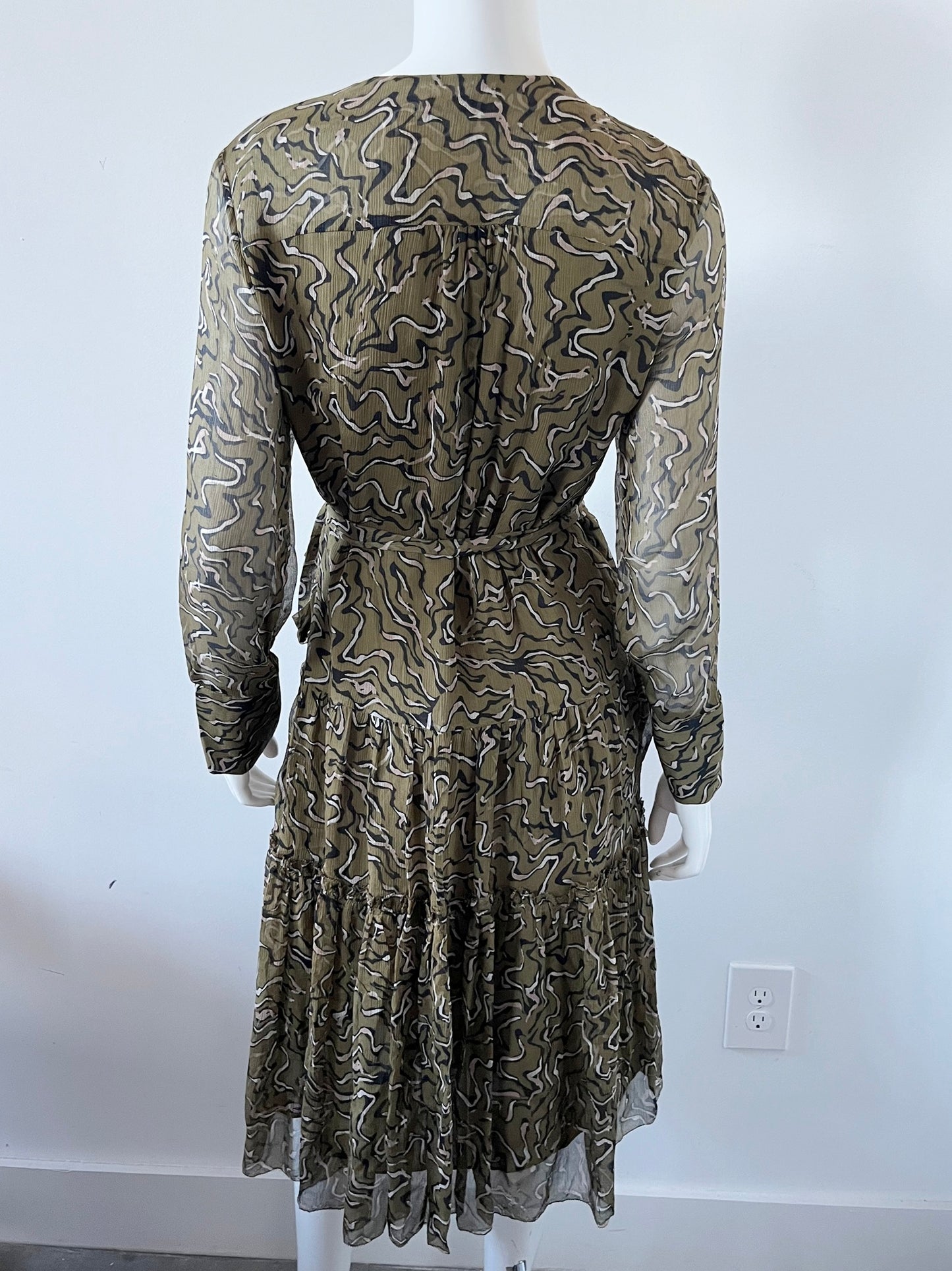 Dante Silk Midi Dress Size Small
