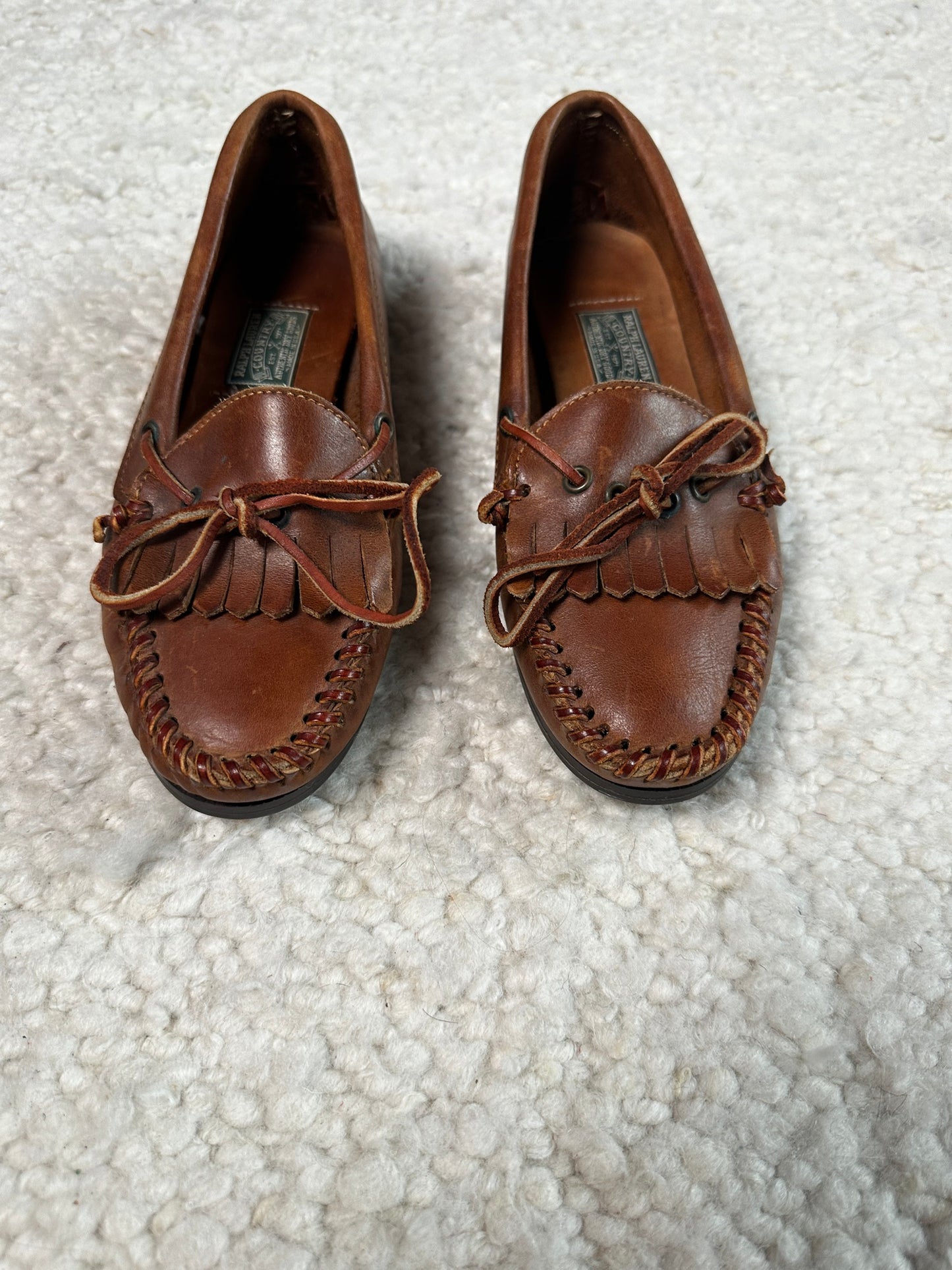 Leather Boat Shoes Size 7