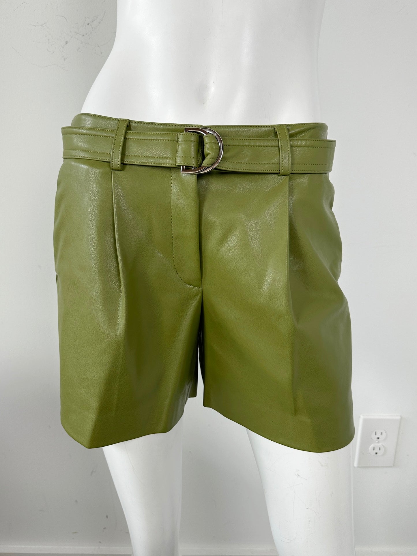 Belted Vegan Leather Shorts Size 0