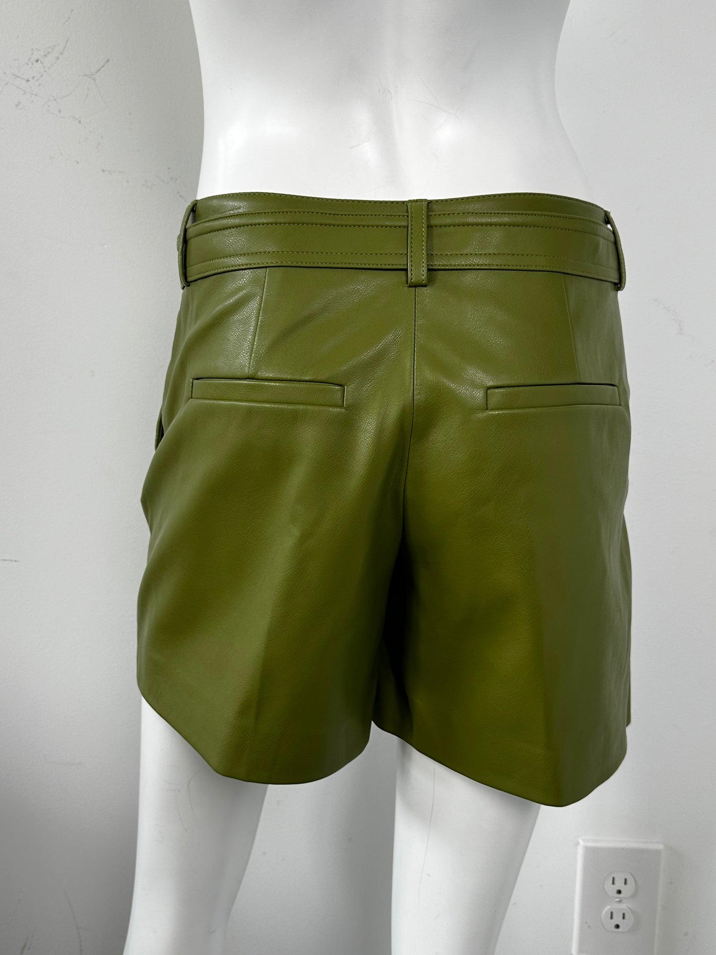 Belted Vegan Leather Shorts Size 0
