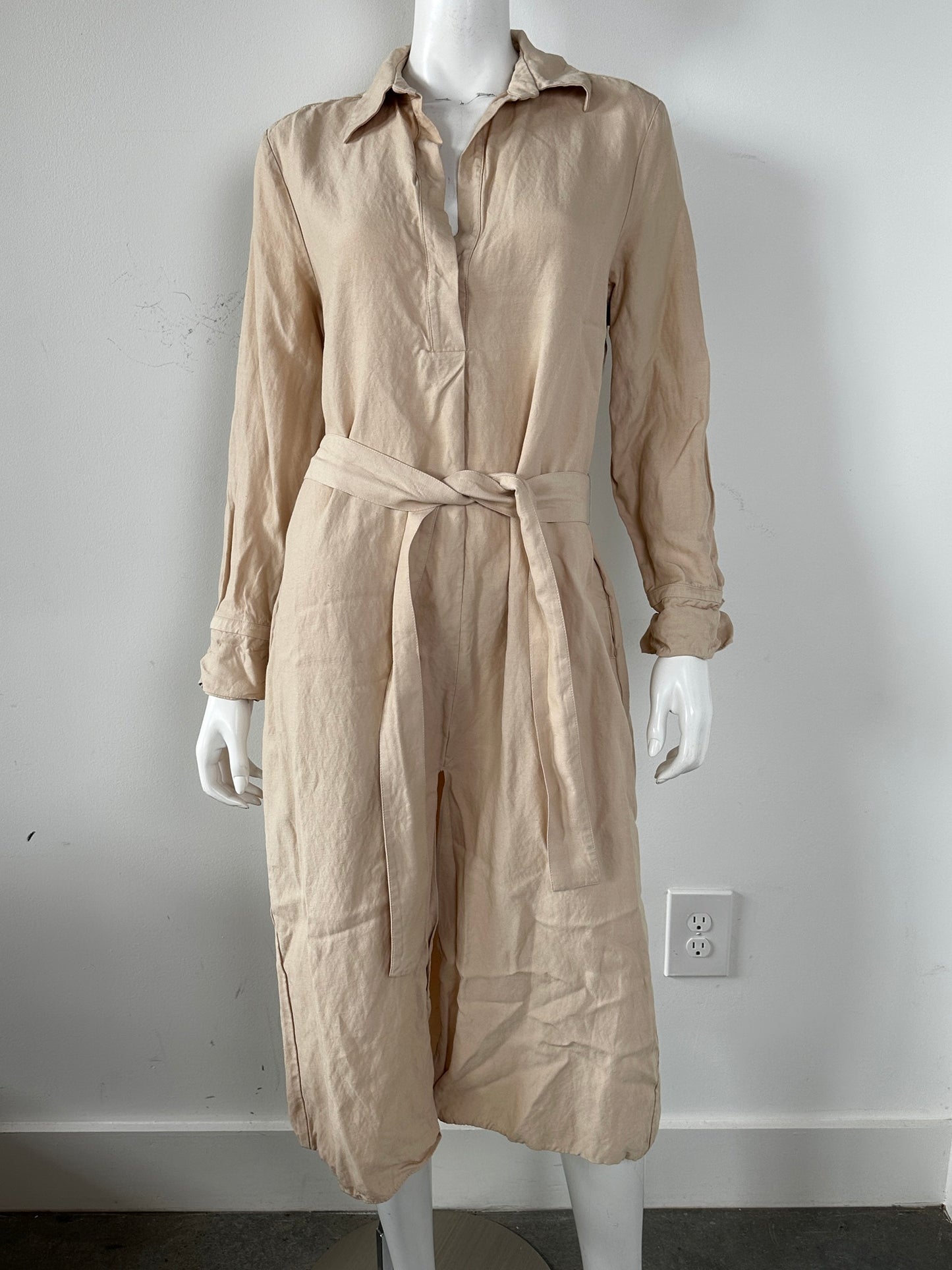 Phoenix Linen Blend Midi Dress Size 8