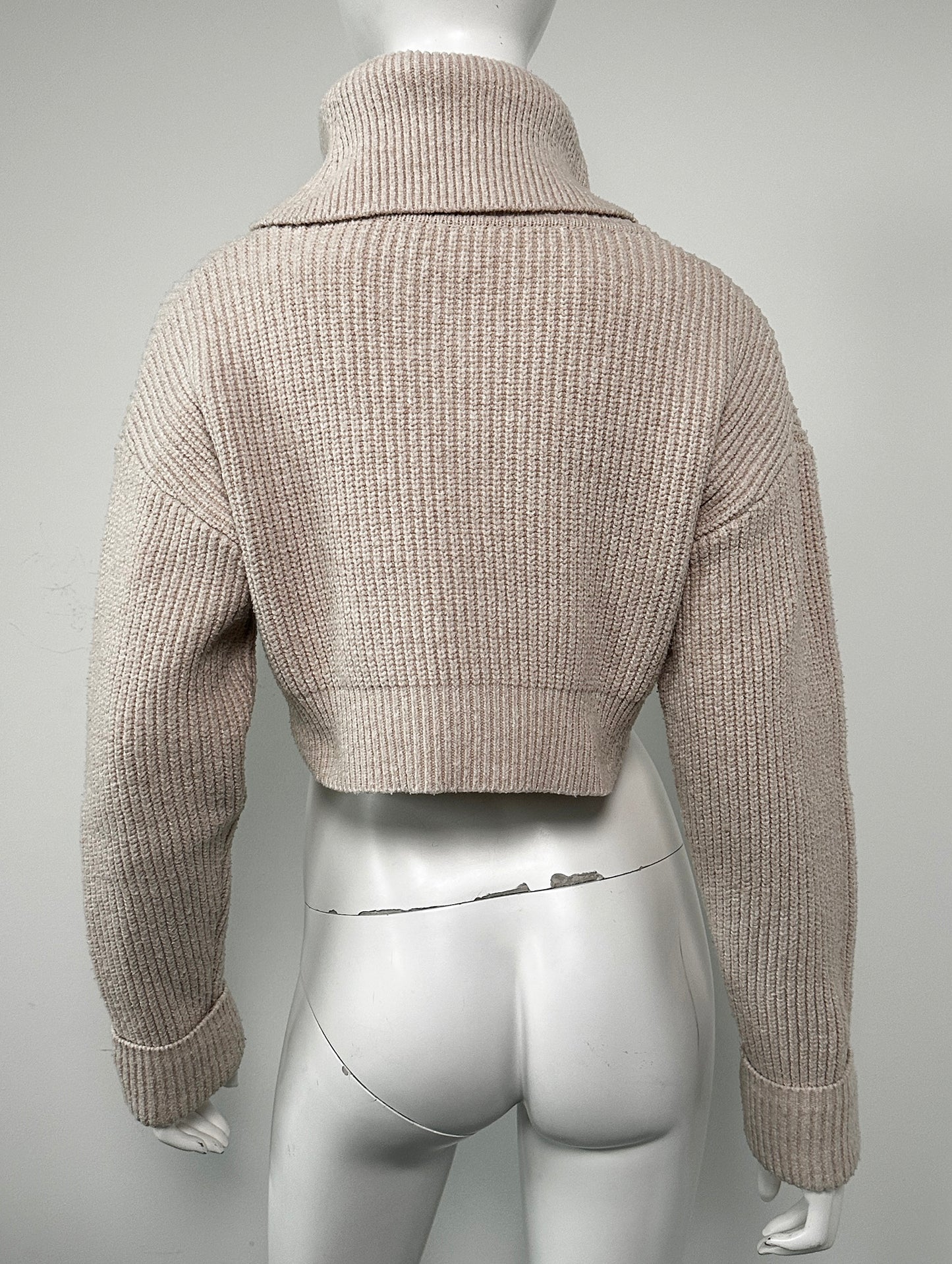 Maddie Cropped Turtleneck Sweater Size Large