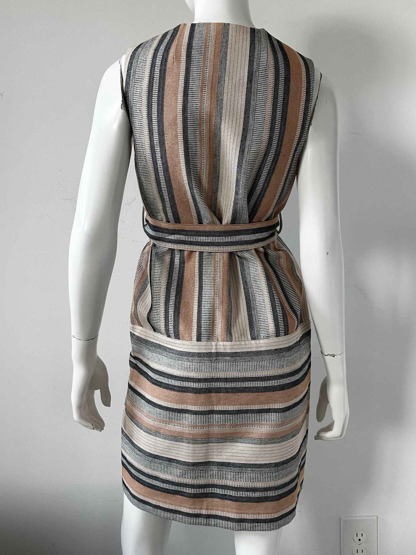 Striped Zip Front Dress Size 2