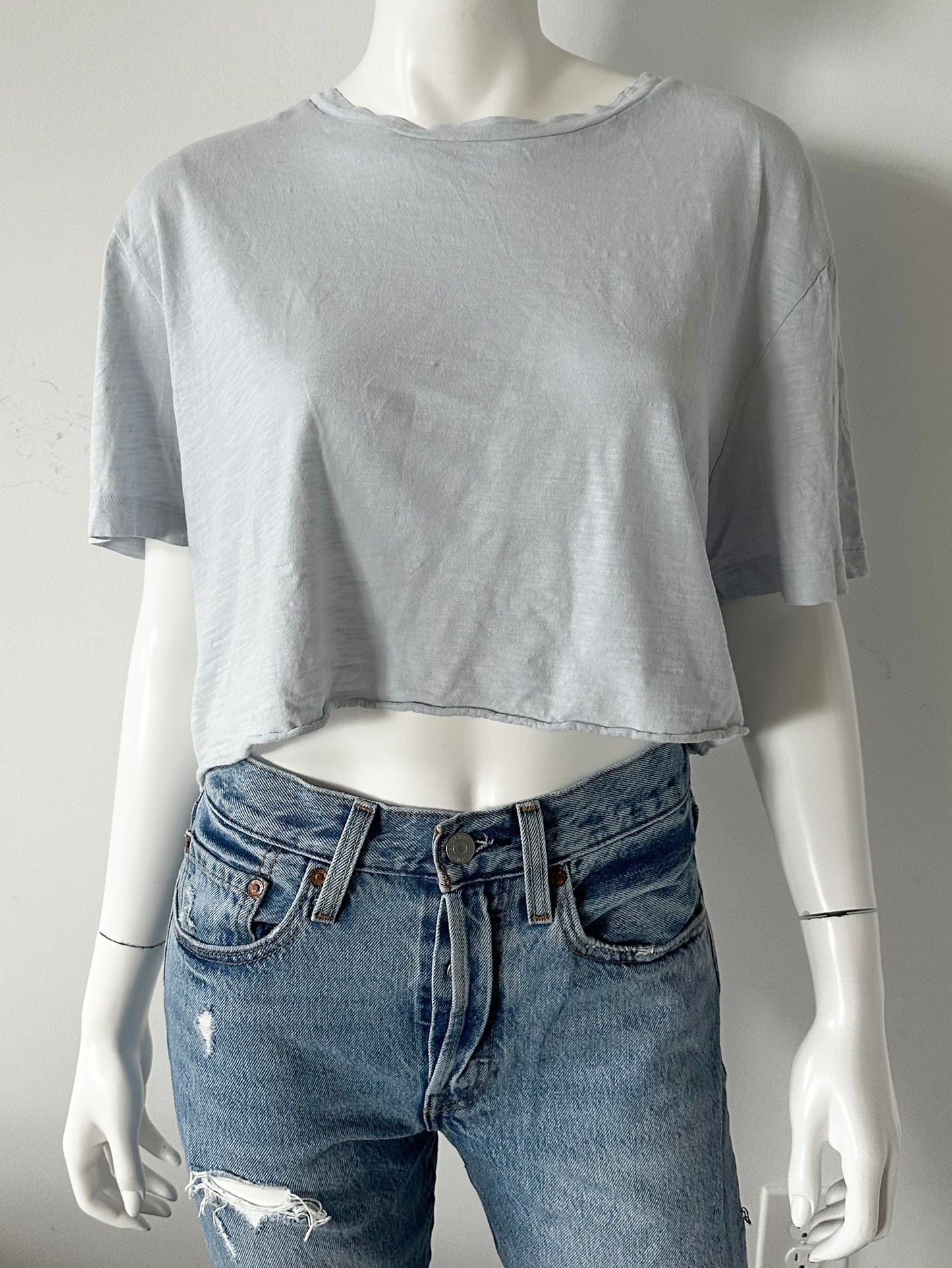 Slub Cropped Tee Size XL