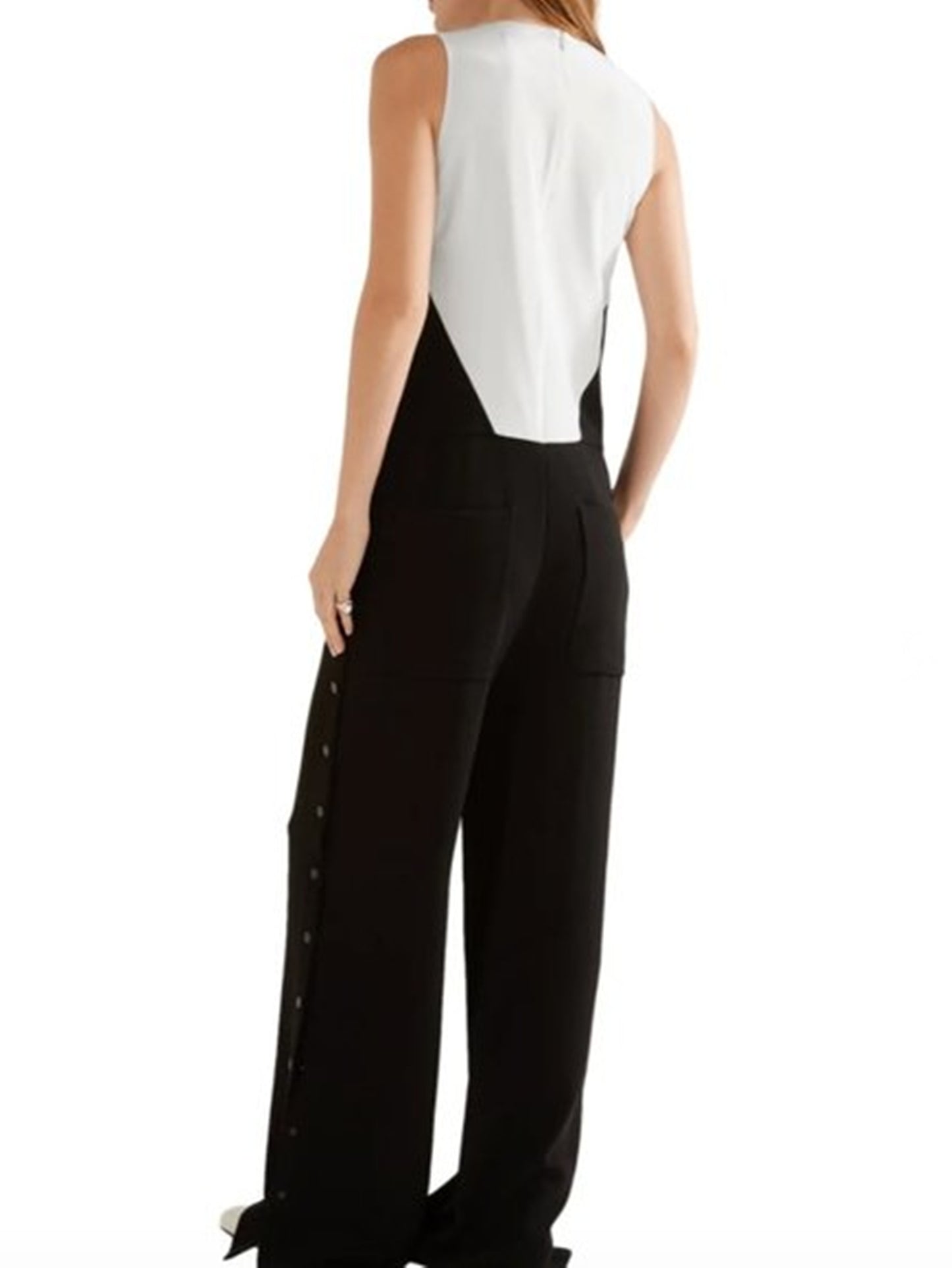 Two Tone Crepe Jumpsuit Size 0
