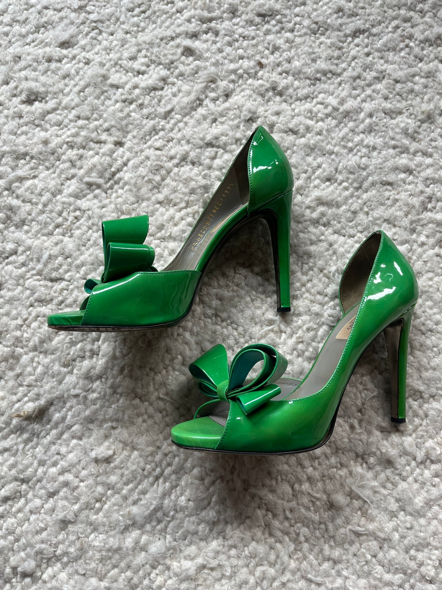 D'Orsay Patent Leather Bow Heels Size 37.5