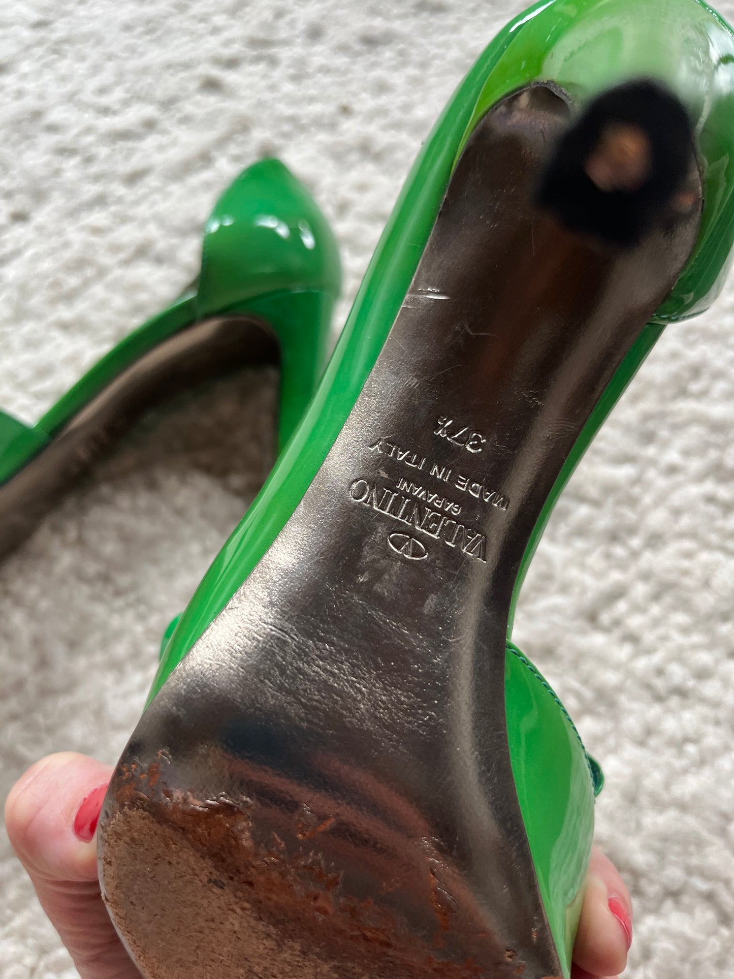 D'Orsay Patent Leather Bow Heels Size 37.5