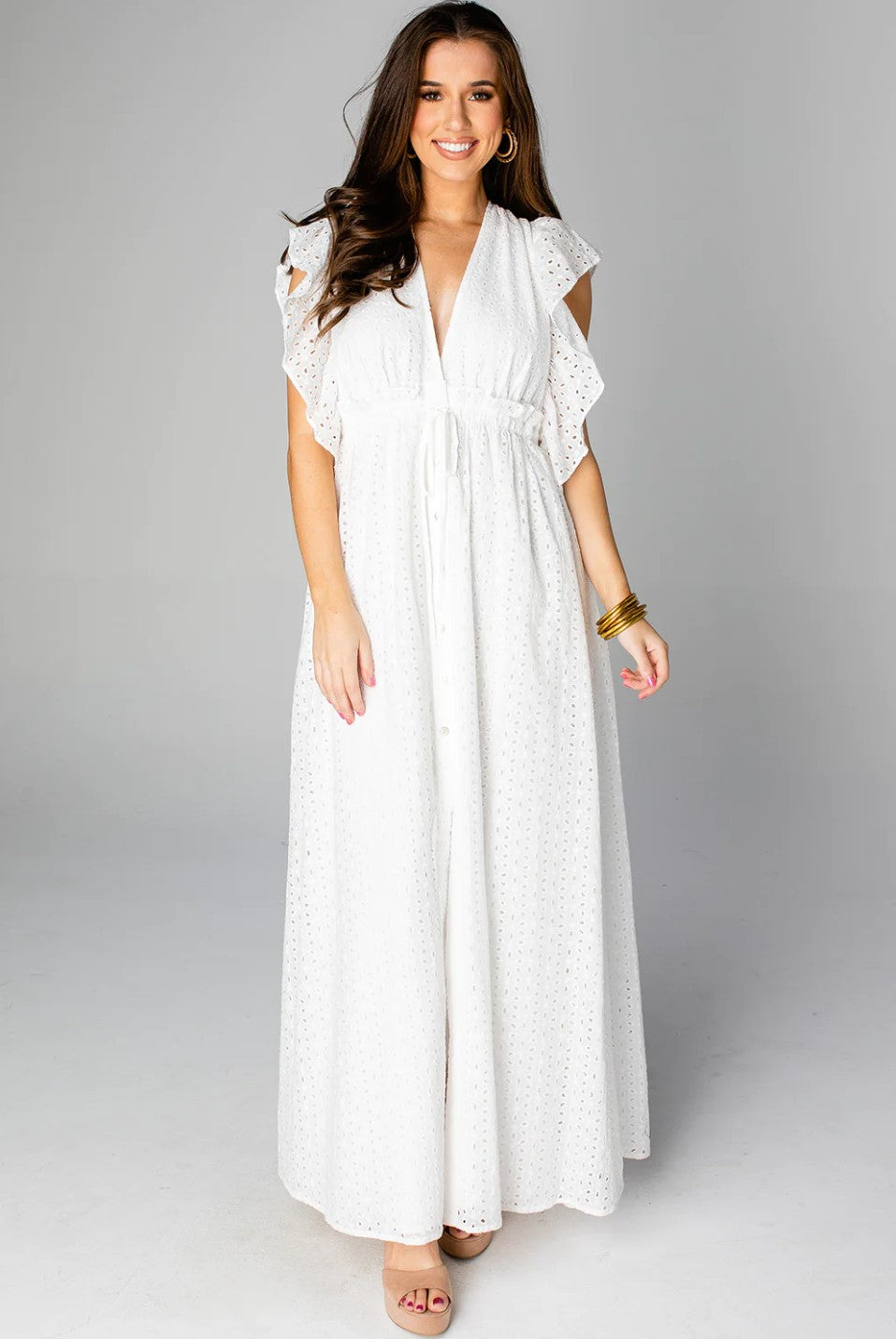 Amelia Ruffle Maxi Dress Size Small