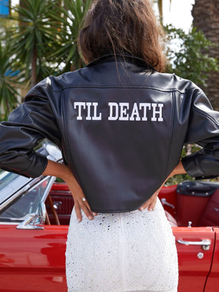 Til Death Vegan Leather Jacket Size Medium