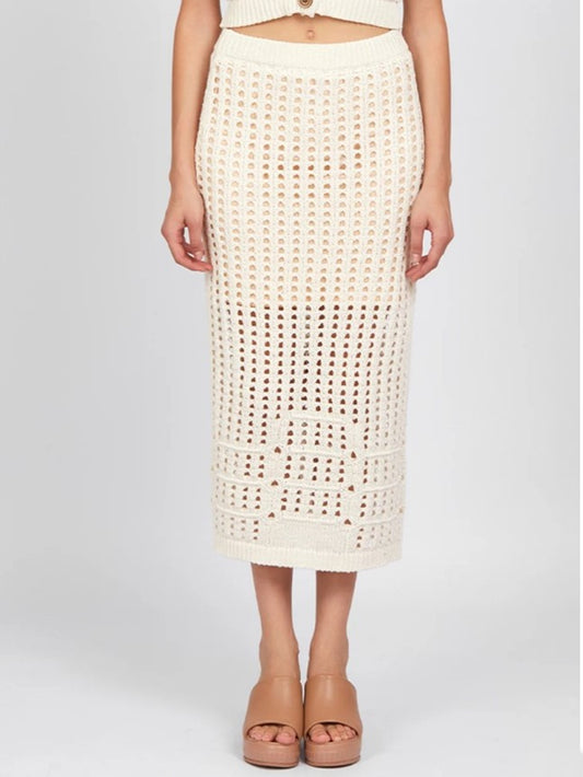 Christina Open Stitch Midi Skirt Size XS