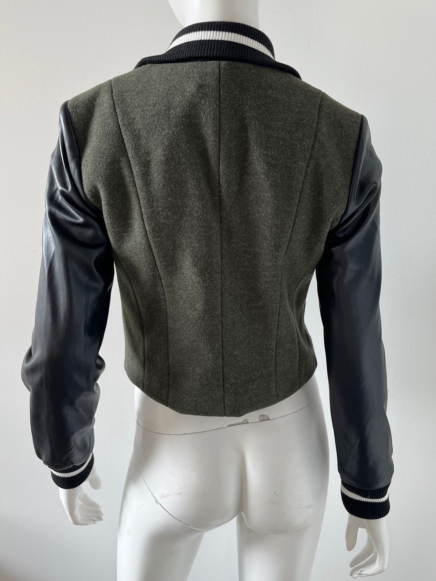 Mixed Media Bomber Jacket Size XS
