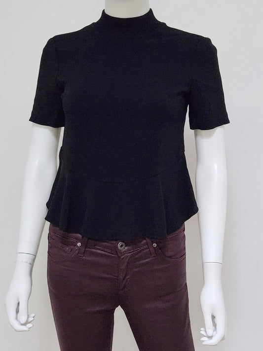 Mock Neck Peplum Top Size 0