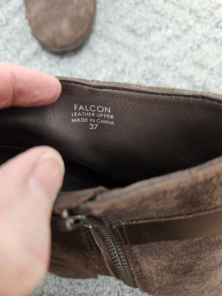Falcon Suede Moto Boots Size 37