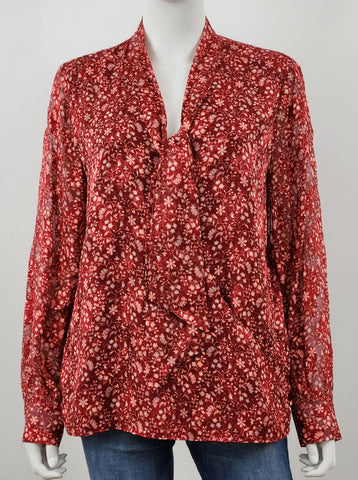 Daphne Medallion Jacquard Blouse Size Large