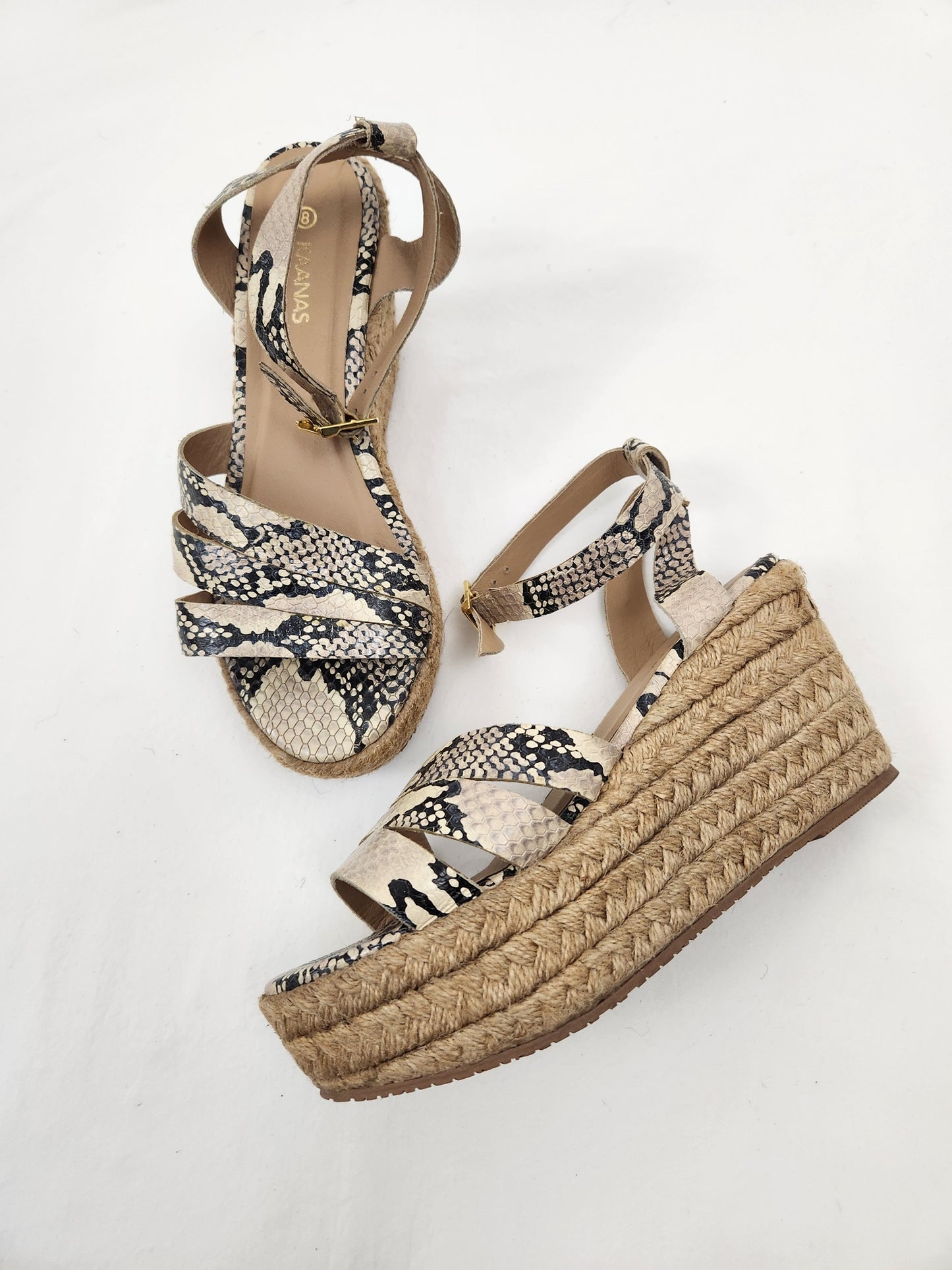 Snakeskin Espadrilles Size 8
