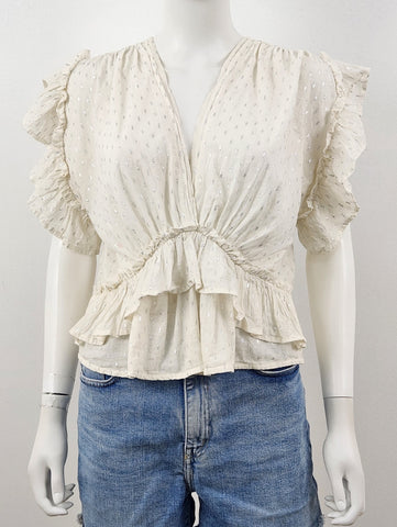 Gleam Ruffle Top Size Small