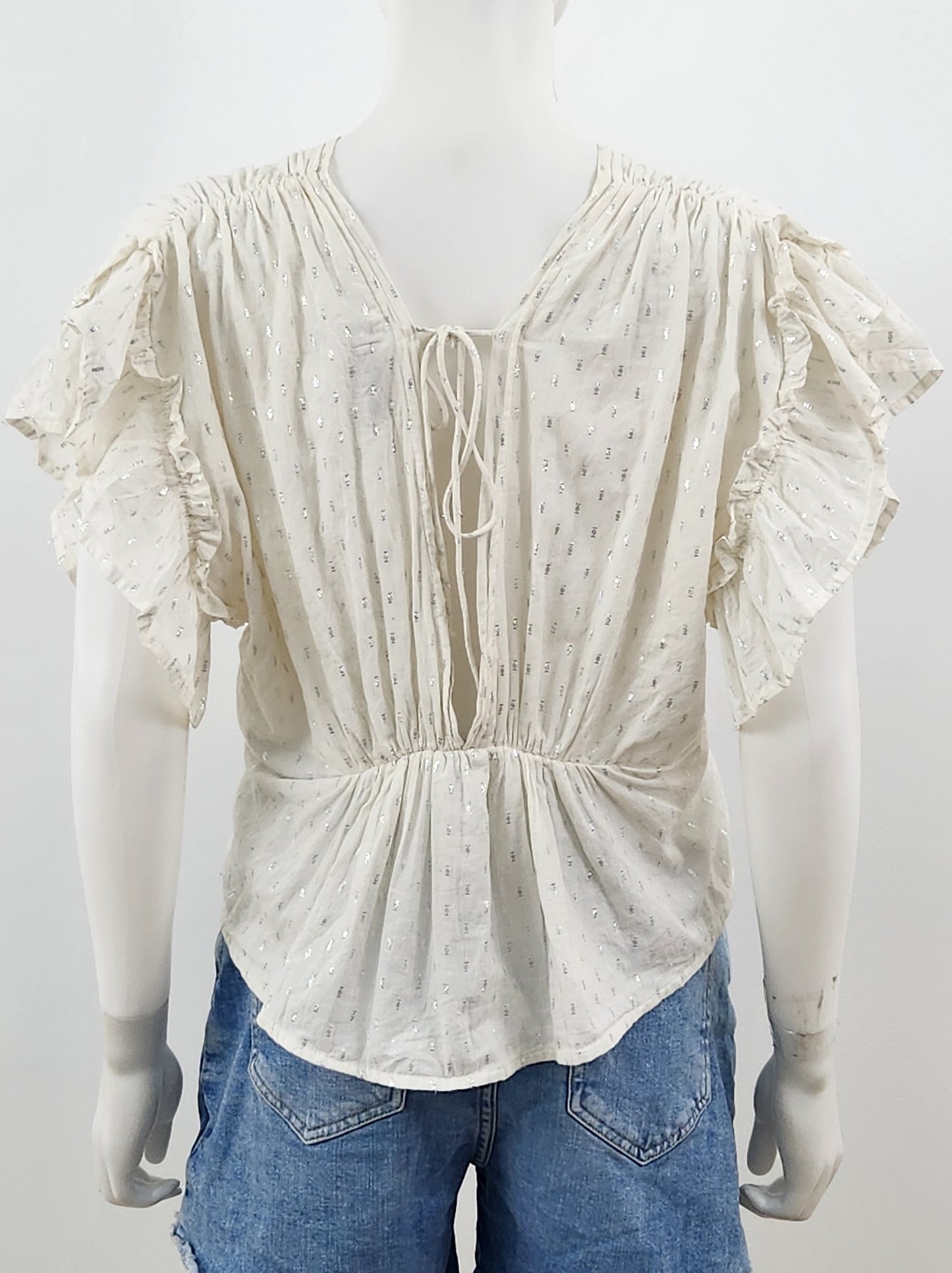 Gleam Ruffle Top Size Small