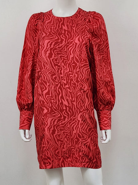 Printed Puff Sleeve Dress Size Small