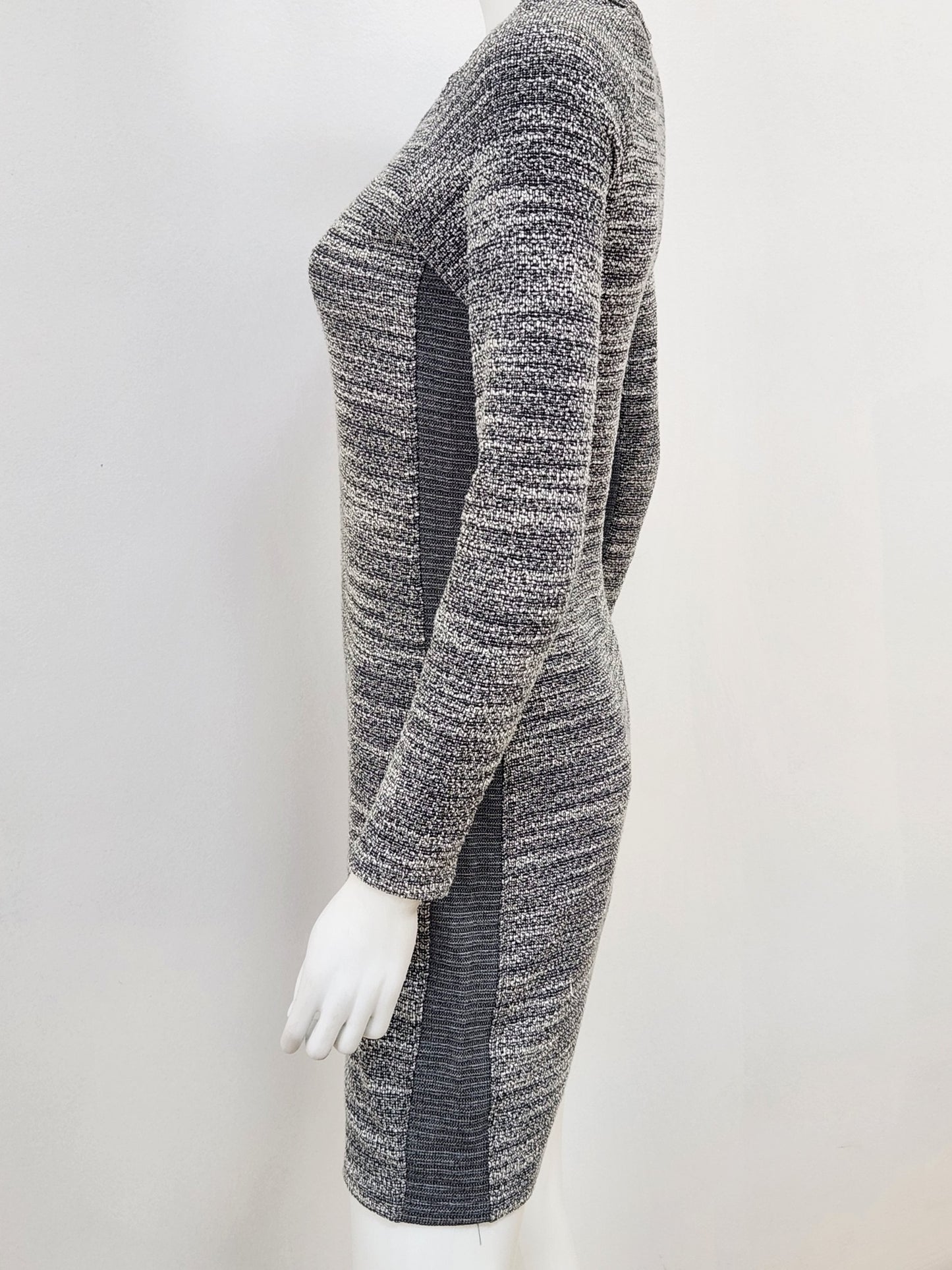 Tweed Long Sleeve Panel Mini Dress Size Small