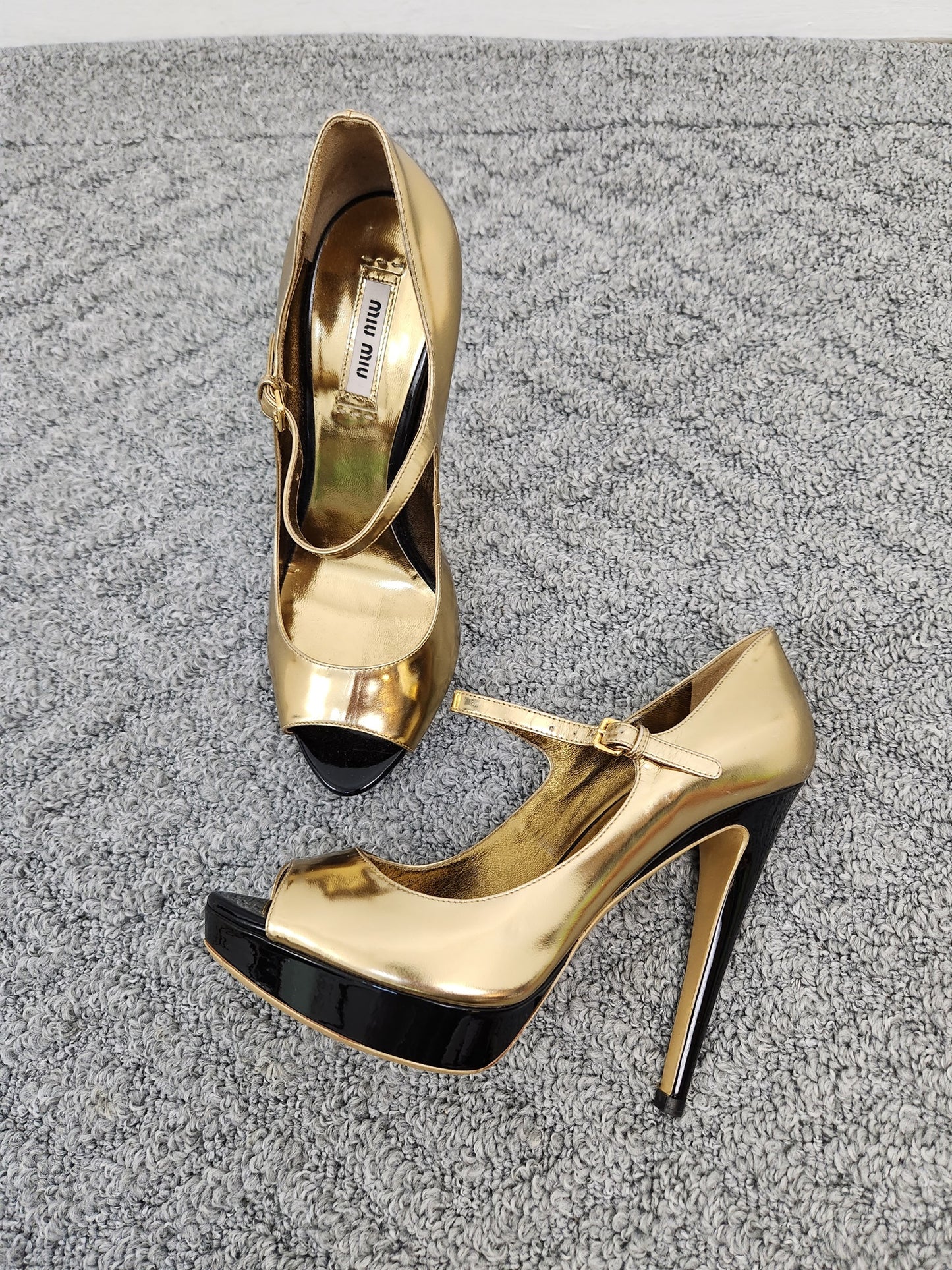 Peep Toe Mary Jane Pumps Size 38