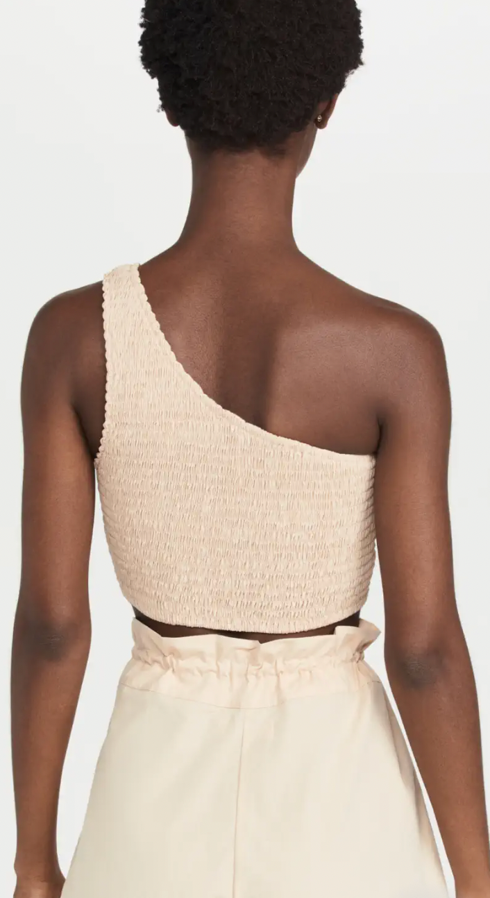 Asymmetrical Smocked Crop Top Size XS