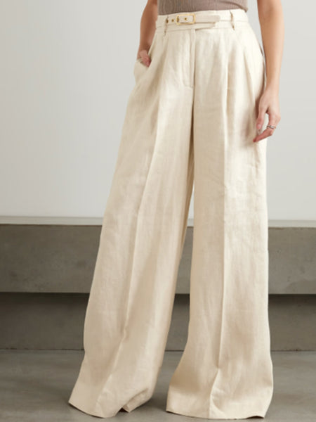 Matchmaker Whipstitched Linen Wide Leg Pant Size 0