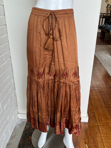 Silk Tiered Maxi Skirt Size XS
