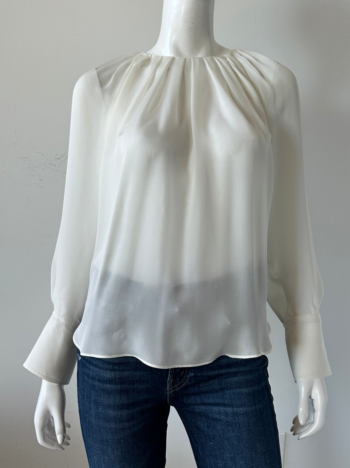 Astrid Sheer Silk Blouse Size 0