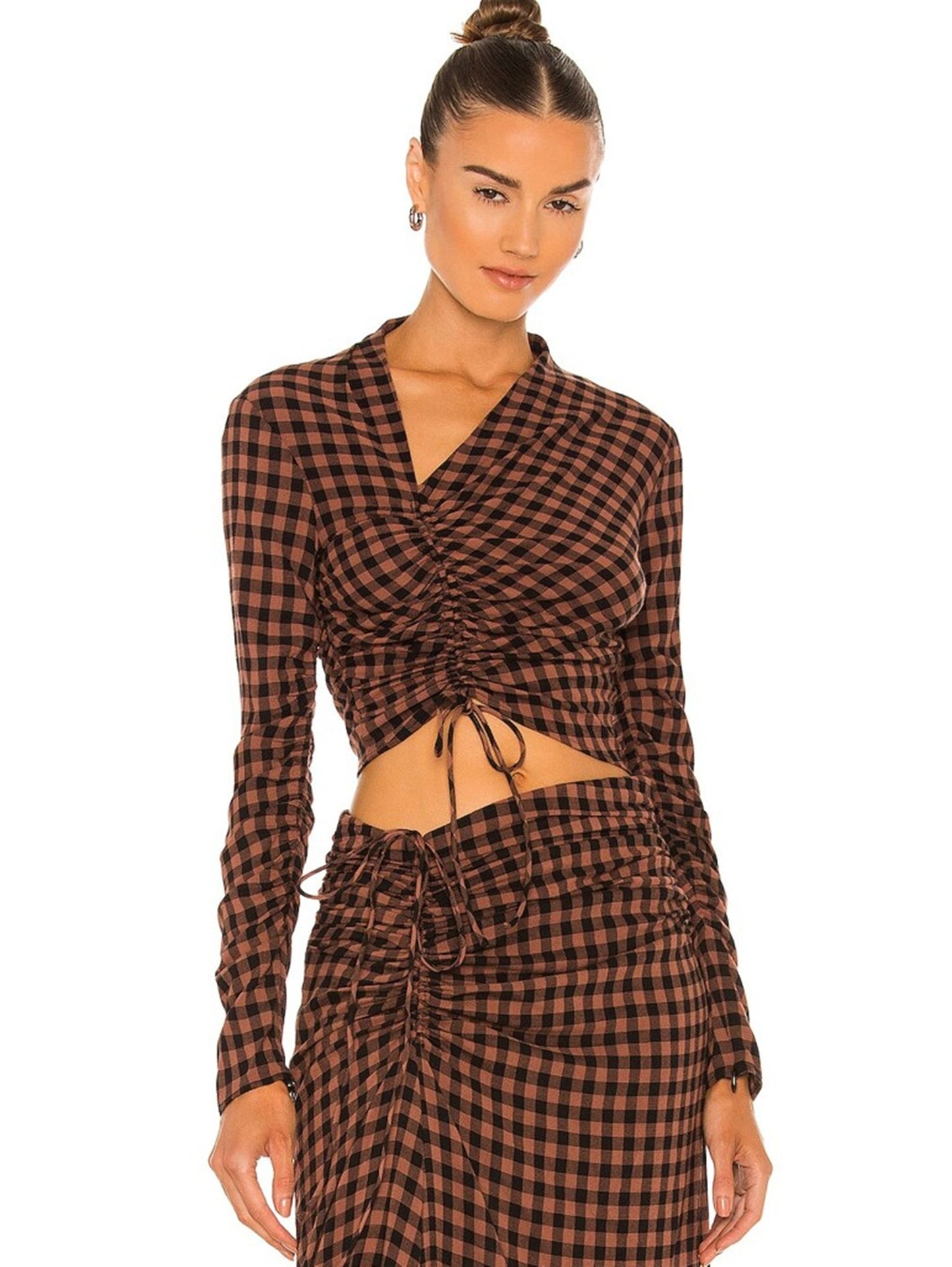 Oryn Check Crop Top Size 0