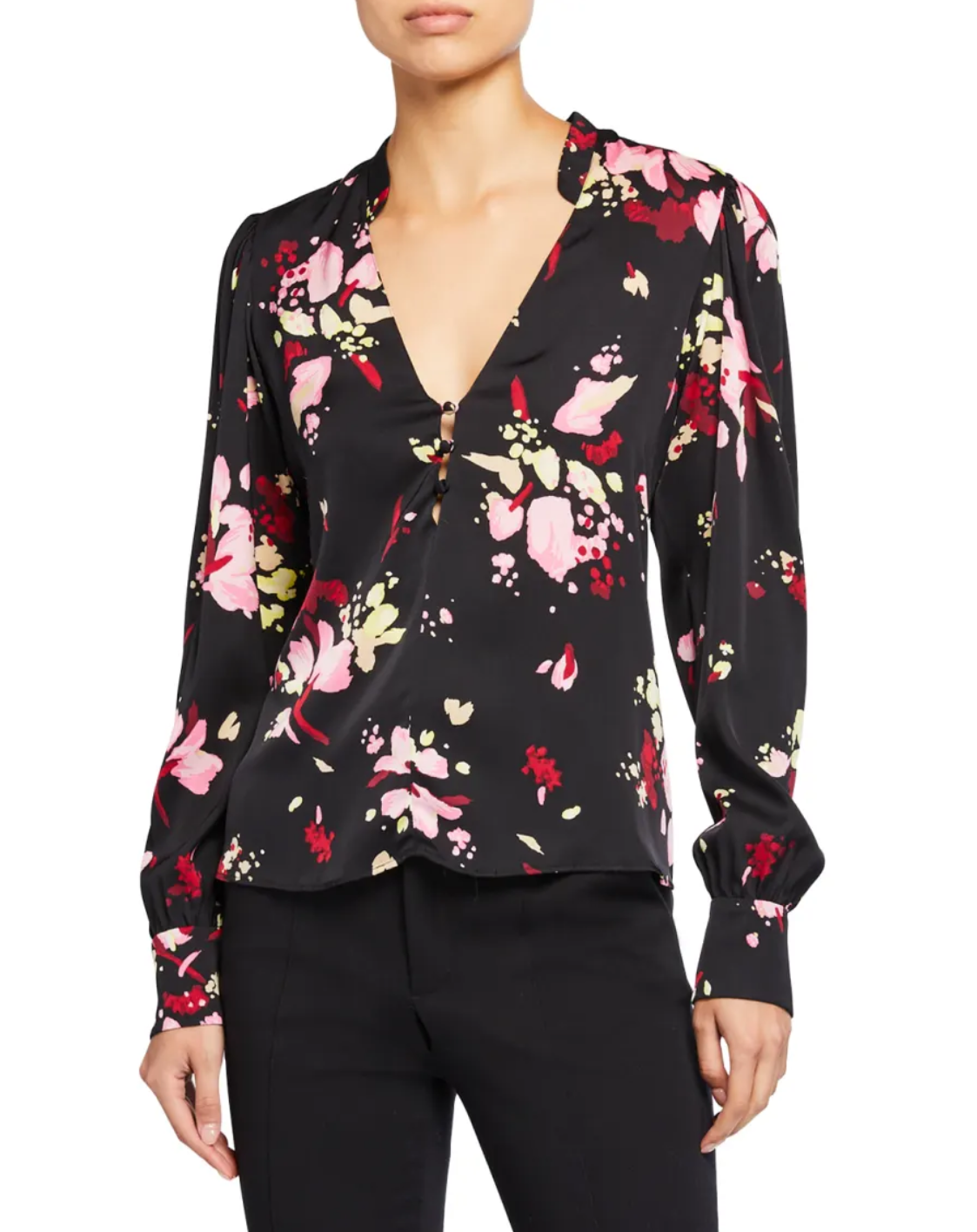 Rivera Abstract V Neck Top Size 0