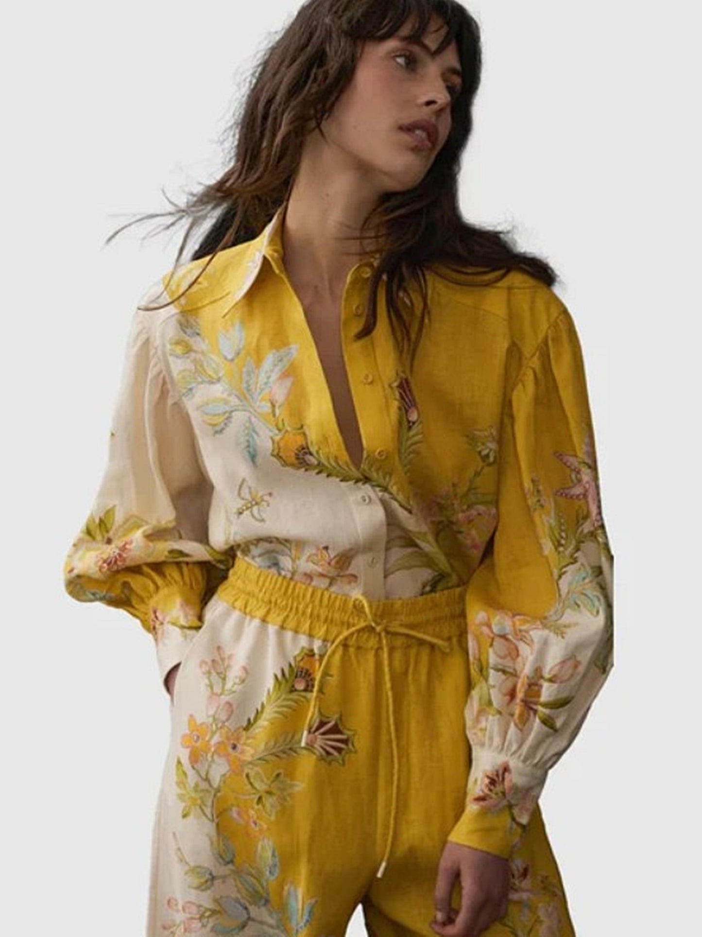 Ira Linen Floral Top Size 2