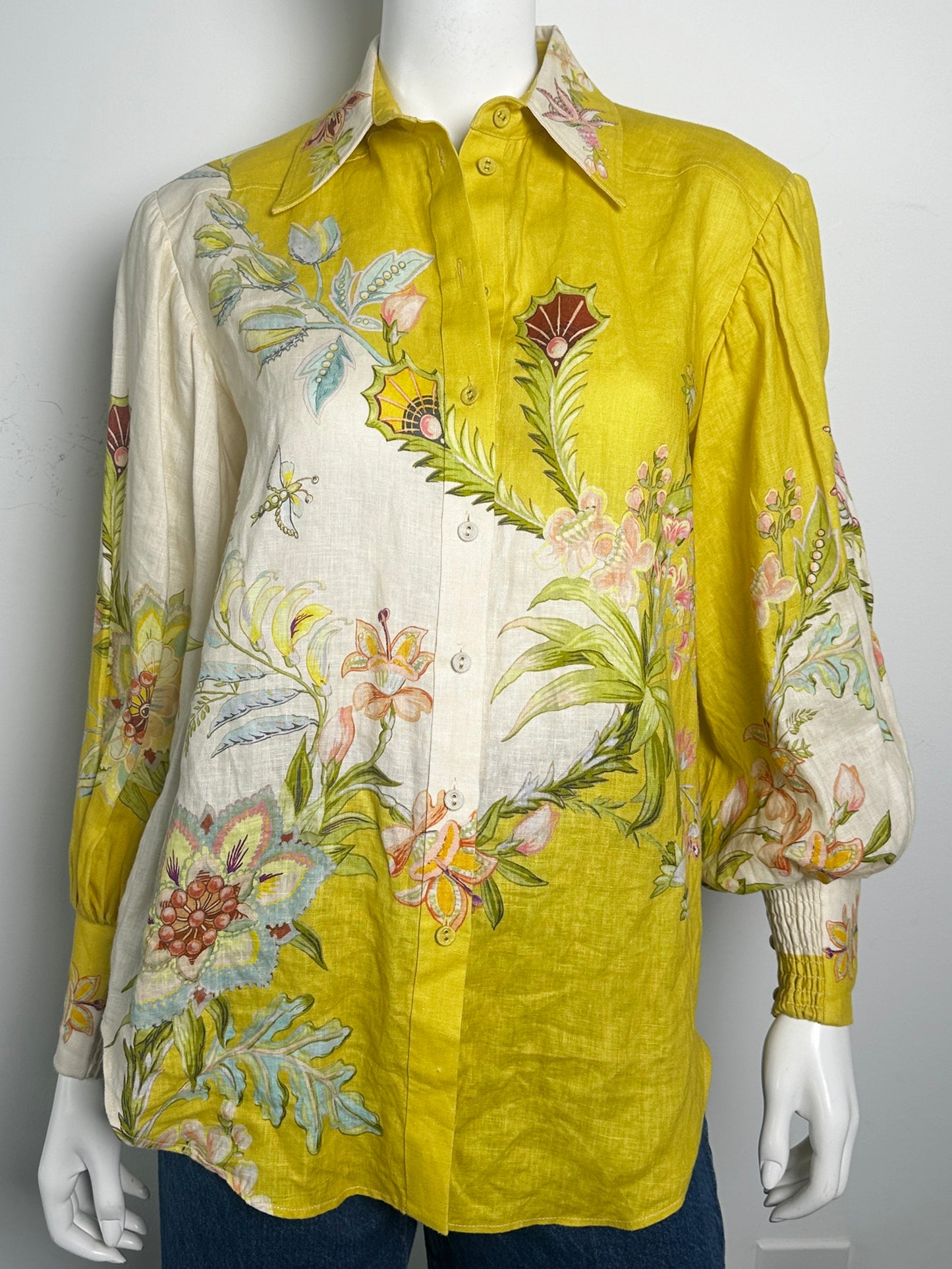 Ira Linen Floral Top Size 2