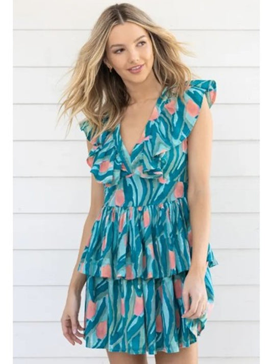 Amor Printed Mini Dress Size 4