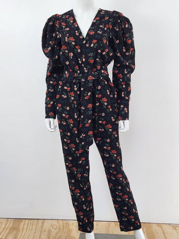 Danica Floral Puff Sleeve Jumpsuit Size Small