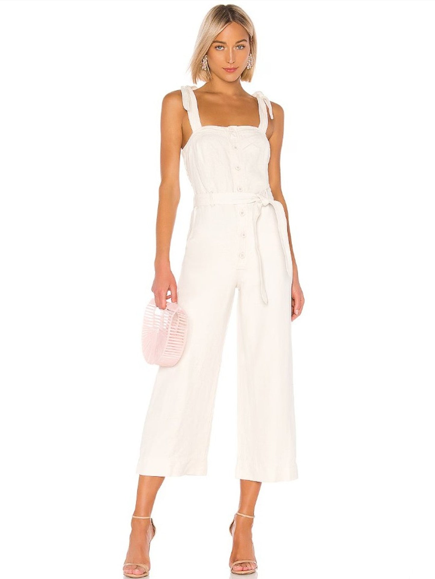 Deia Linen Blend Jumpsuit Size 6