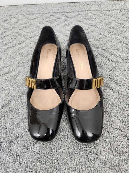 Patent Leather Mary Jane Logo Pumps Size 37.5